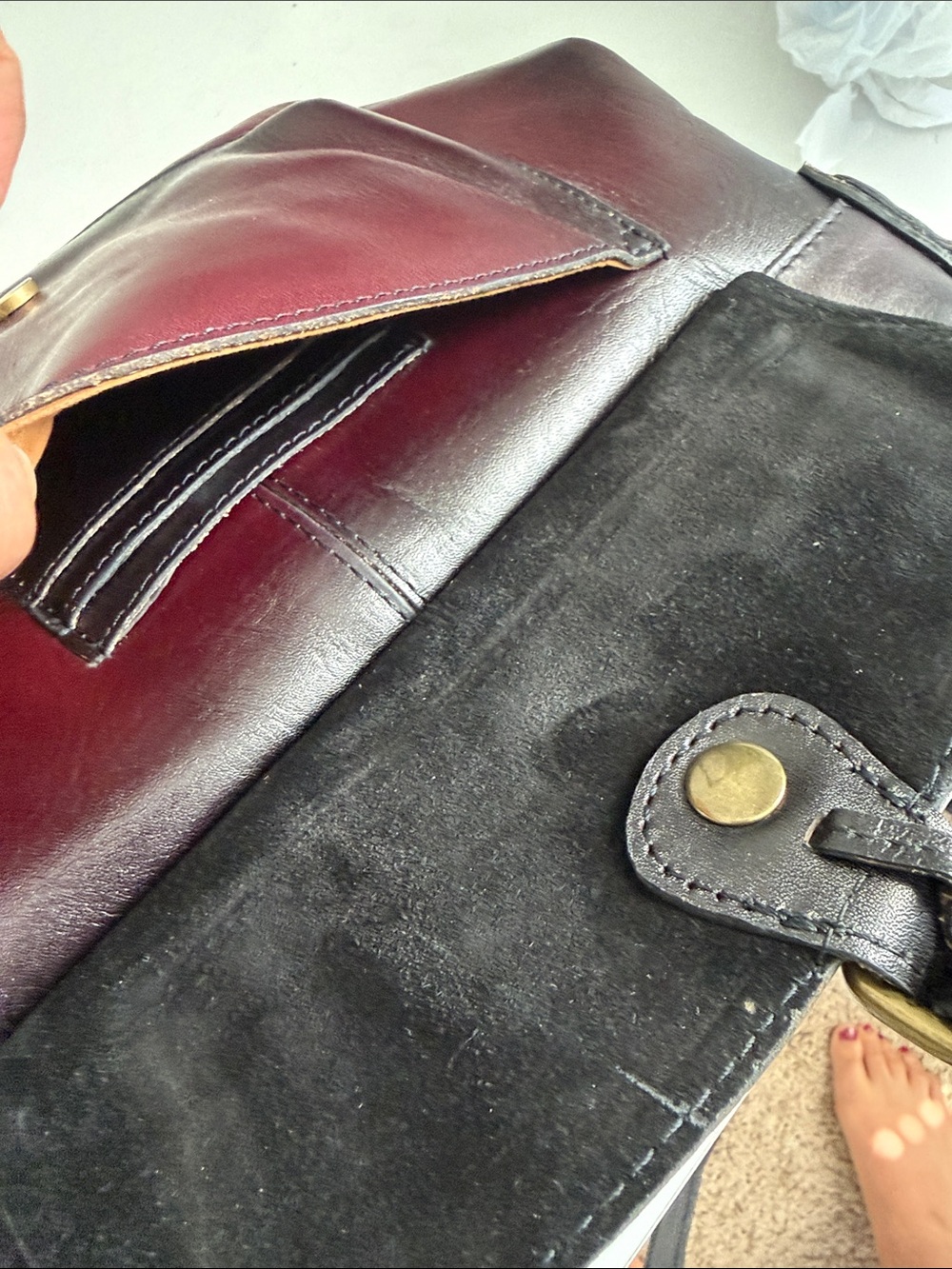 Patricia Nash Tuscania Stained Merlot Bag - Picture 11 of 11